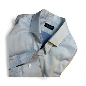 Proper Cloth Mens Size XL Blue Long Sleeve Button Up Collared Dress Shirt Office